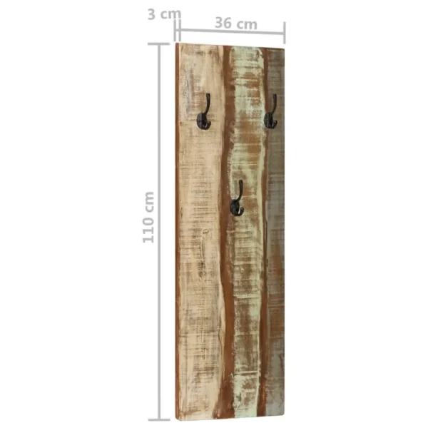 vidaXL Coat Rack Multicolor Solid reclaimed wood, powder-coated steel - Image 8