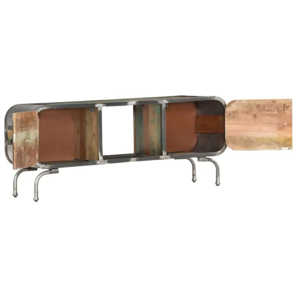 TV Cabinet Multicolor Solid Reclaimed Wood, Iron Medium - Image 4