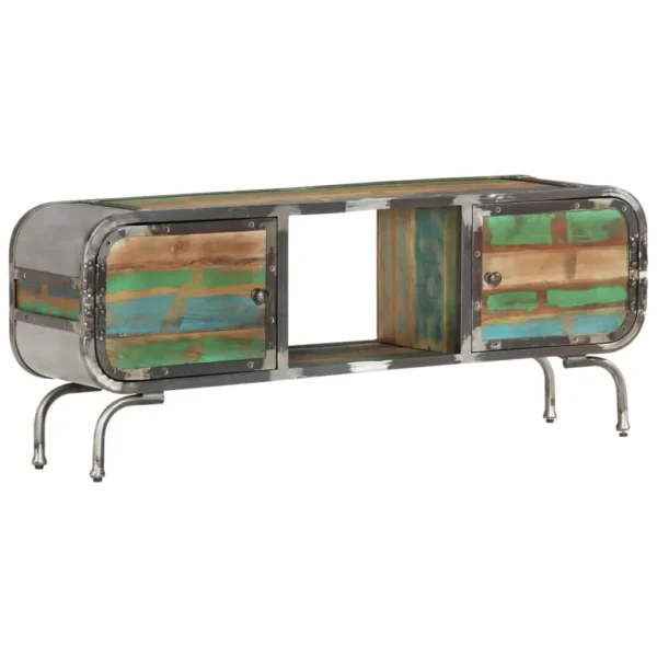 TV Cabinet Multicolor Solid Reclaimed Wood, Iron Medium - Image 12