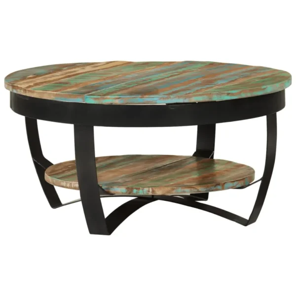 Coffee Table Multicolor Solid reclaimed wood Medium Industrial - Image 12