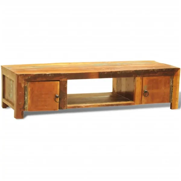 TV Stand Multicolor Reclaimed solid wood Medium TV Stand - Image 3