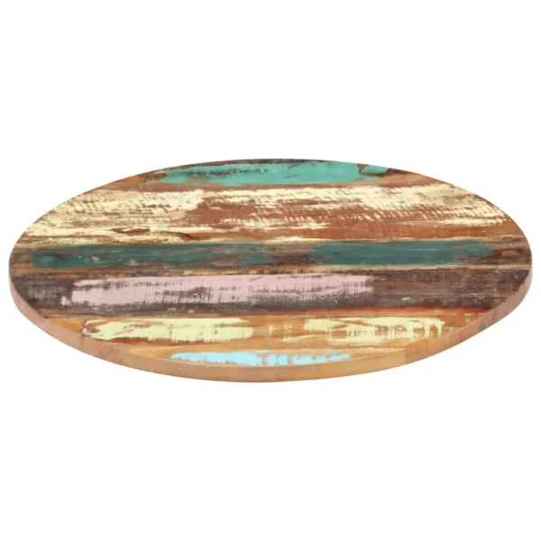 vidaXL Table Top Multicolour Solid reclaimed wood 31.5 in Diameter - Image 2