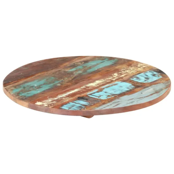 vidaXL Table Top Multicolour Solid reclaimed wood 31.5 in Diameter - Image 9