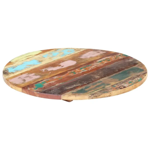 vidaXL Table Top Multicolour Solid reclaimed wood 31.5 in Diameter - Image 10