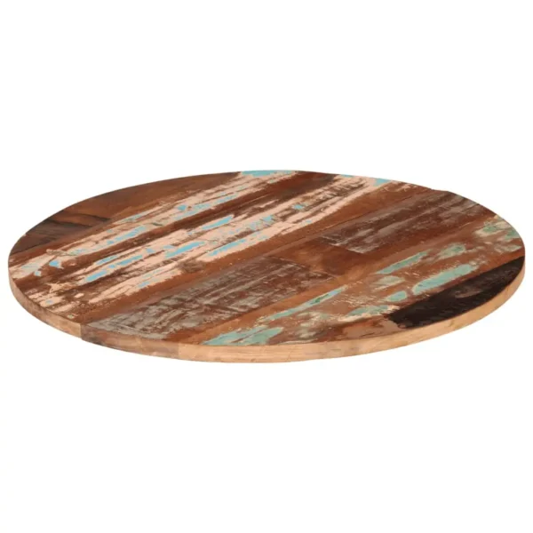 vidaXL Table Top Multicolour Solid reclaimed wood 31.5 in Diameter - Image 12