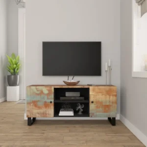  TV Cabinet Multicolor Solid reclaimed wood, engineered wood, iron