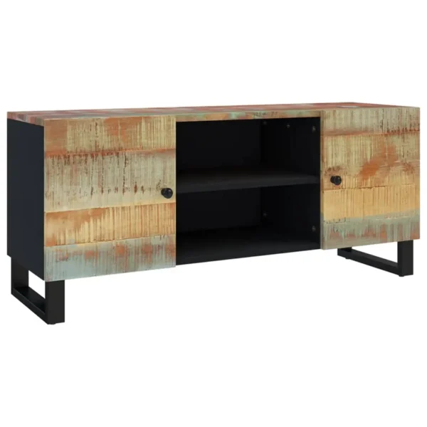  TV Cabinet Multicolor Solid reclaimed wood, engineered wood, iron - Image 10