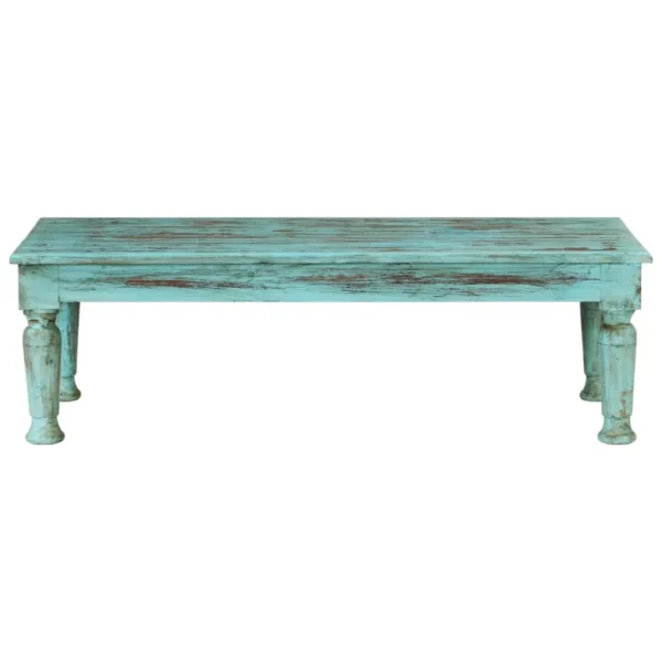 vidaXL Coffee Table Multicolor Solid reclaimed wood 43.3 x 19.7 x 13.4 in - Image 2