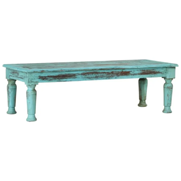 vidaXL Coffee Table Multicolor Solid reclaimed wood 43.3 x 19.7 x 13.4 in - Image 9