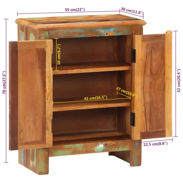 Sideboard Mixed Color Reclaimed wood Medium Sideboard - Image 9