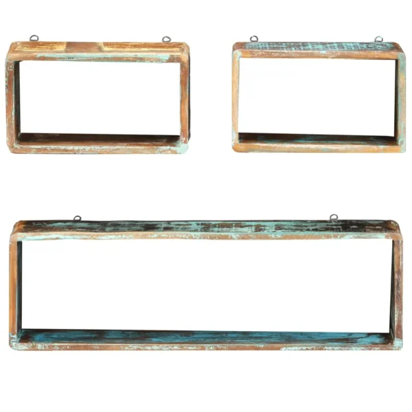Wall Cube Shelf Multicolor Solid reclaimed wood Small and large - Image 2