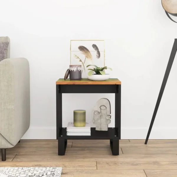  Coffee Table Multicolor Solid reclaimed wood, Engineered wood, Metal - Image 3