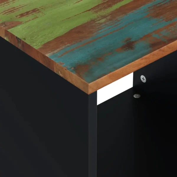  Coffee Table Multicolor Solid reclaimed wood, Engineered wood, Metal - Image 6
