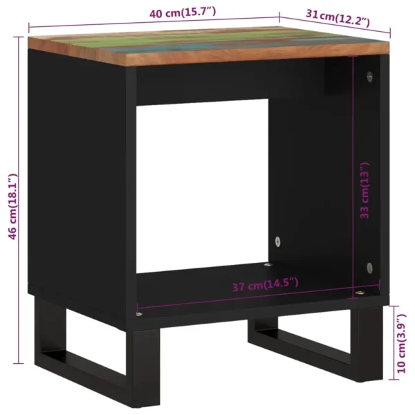  Coffee Table Multicolor Solid reclaimed wood, Engineered wood, Metal - Image 9
