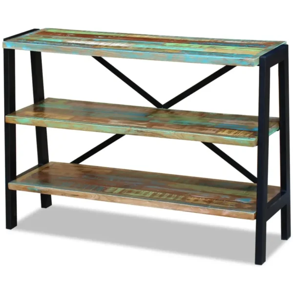  Side Table Multicolor Reclaimed wood and steel Small - Image 7