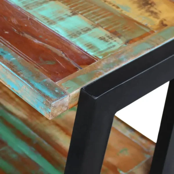  Side Table Multicolor Reclaimed wood and steel Small - Image 11