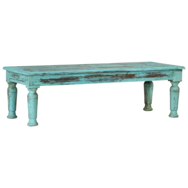 vidaXL Coffee Table Multicolor Solid reclaimed wood 43.3 x 19.7 x 13.4 in - Image 17