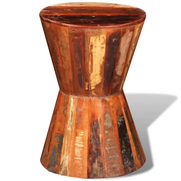 Stool multi-shade reclaimed wood Reclaimed solid wood Compact - Image 8