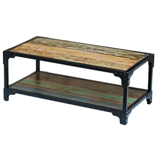 Coffee Table Multicolour Solid reclaimed wood, steel frame - Image 13