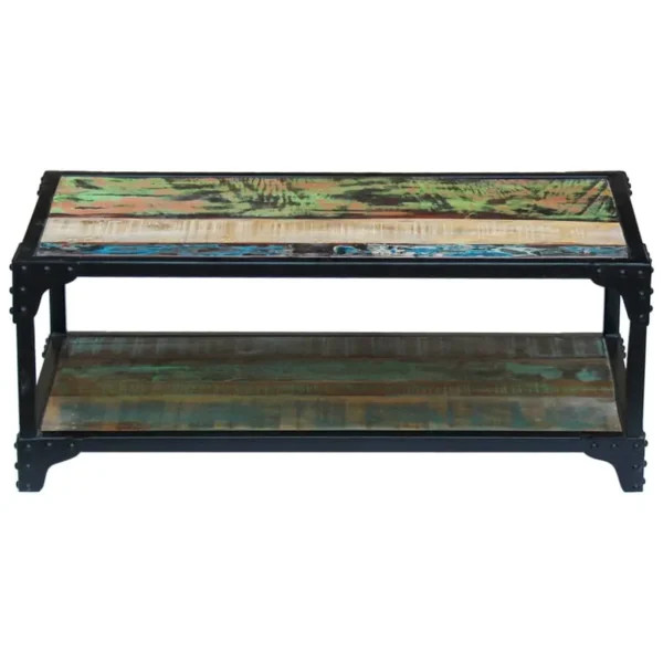 Coffee Table Multicolour Solid reclaimed wood, steel frame - Image 14