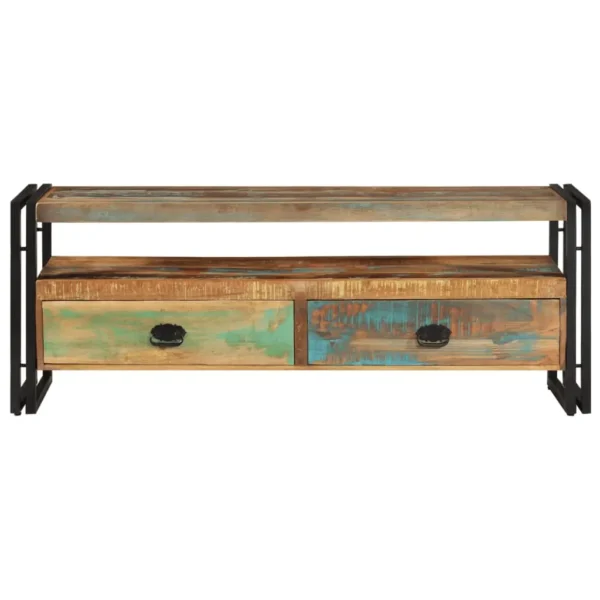 TV Cabinet Multicolor Solid reclaimed wood, Steel Medium - Image 14