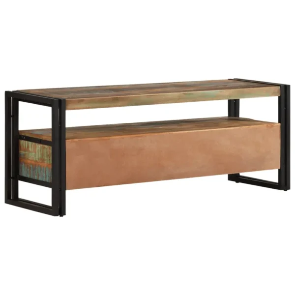 TV Cabinet Multicolor Solid reclaimed wood, Steel Medium - Image 16