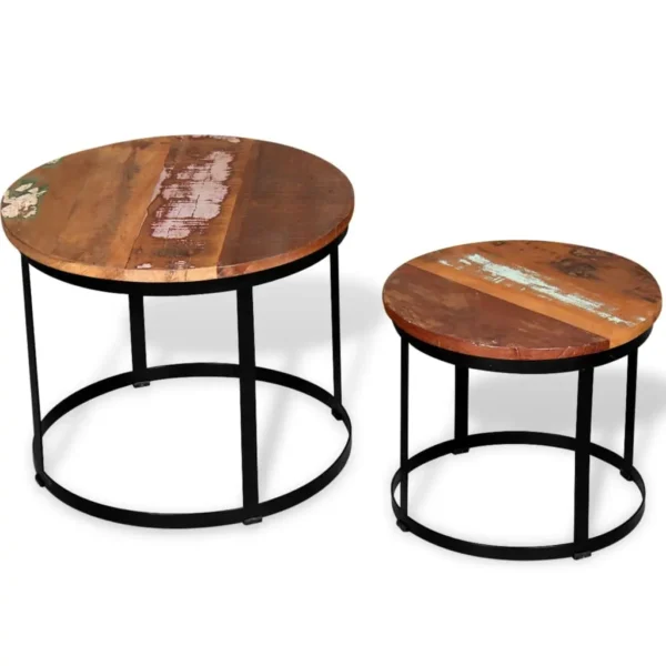 vidaXL Coffee Table Brown and Black Solid reclaimed wood and iron - Image 10