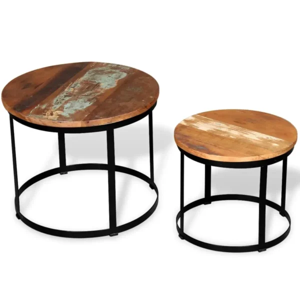 vidaXL Coffee Table Brown and Black Solid reclaimed wood and iron - Image 11