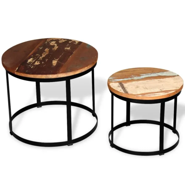 vidaXL Coffee Table Brown and Black Solid reclaimed wood and iron - Image 12