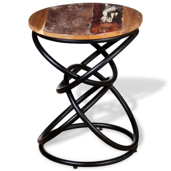 vidaXL End Table Multicolor Solid reclaimed wood top Medium Durable - Image 9