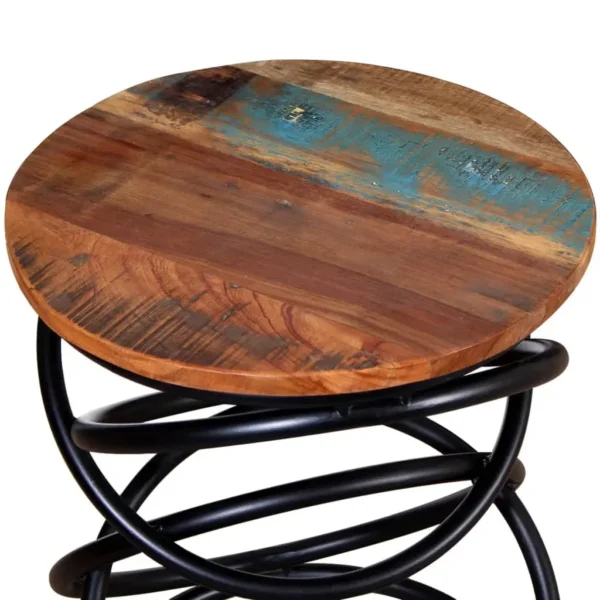 vidaXL End Table Multicolor Solid reclaimed wood top Medium Durable - Image 10