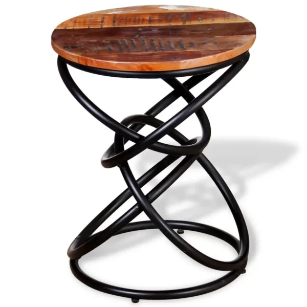 vidaXL End Table Multicolor Solid reclaimed wood top Medium Durable - Image 12