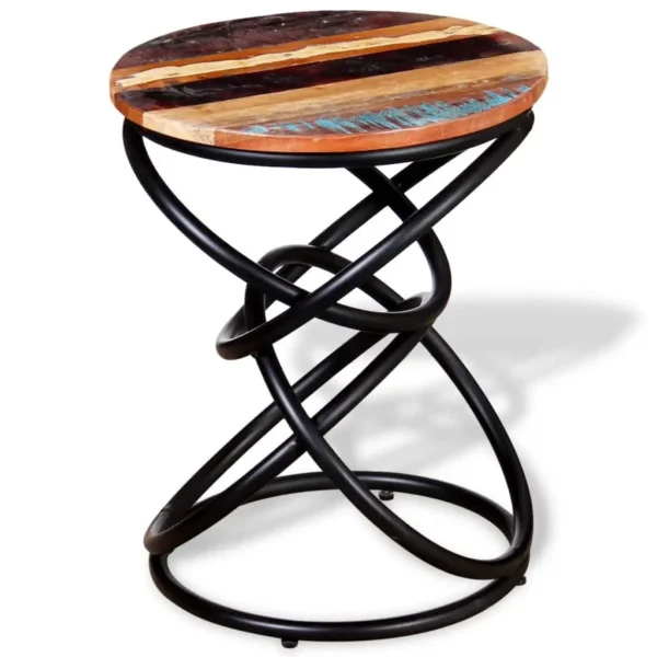 vidaXL End Table Multicolor Solid reclaimed wood top Medium Durable - Image 13
