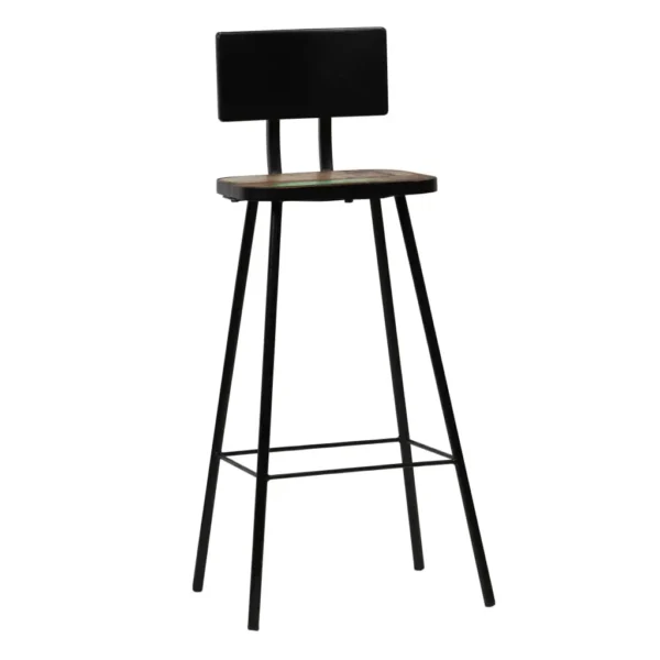 vidaXL Bar Chair Set of 4 Multicolour Solid reclaimed wood and steel - Image 16