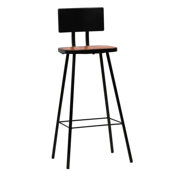 vidaXL Bar Chair Set of 4 Multicolour Solid reclaimed wood and steel - Image 17