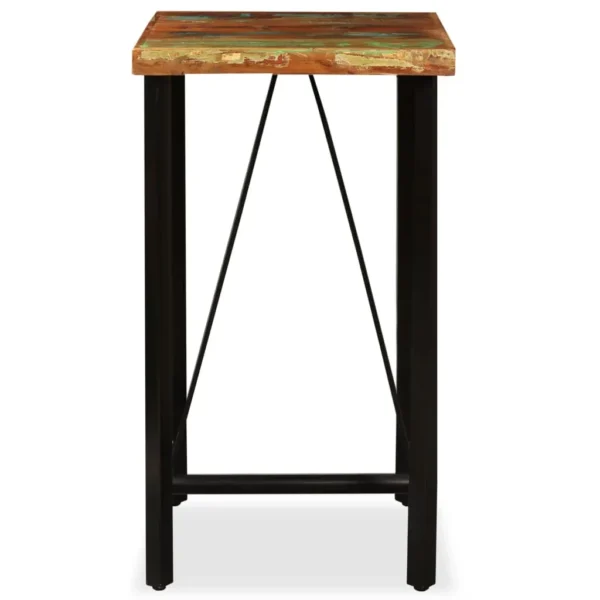 Bar Table Multicolored with black legs Reclaimed wood and steel - Image 10