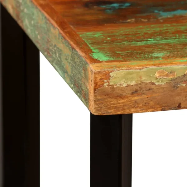 Bar Table Multicolored with black legs Reclaimed wood and steel - Image 11