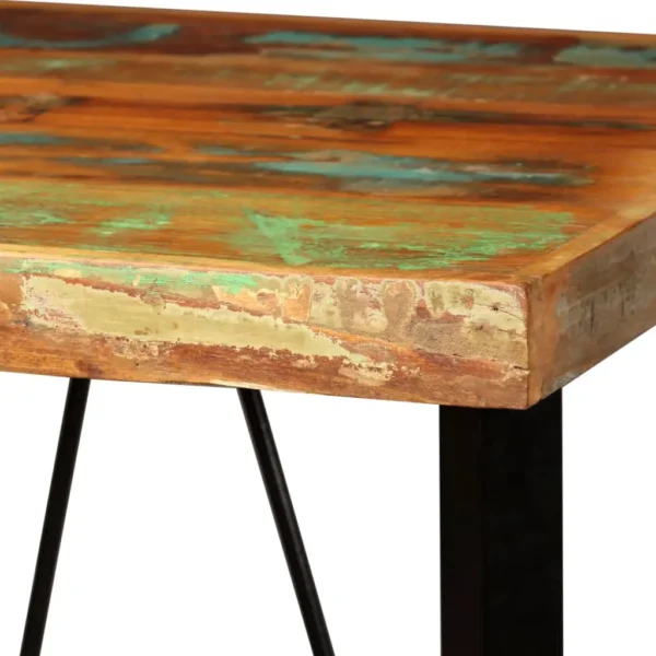 Bar Table Multicolored with black legs Reclaimed wood and steel - Image 12