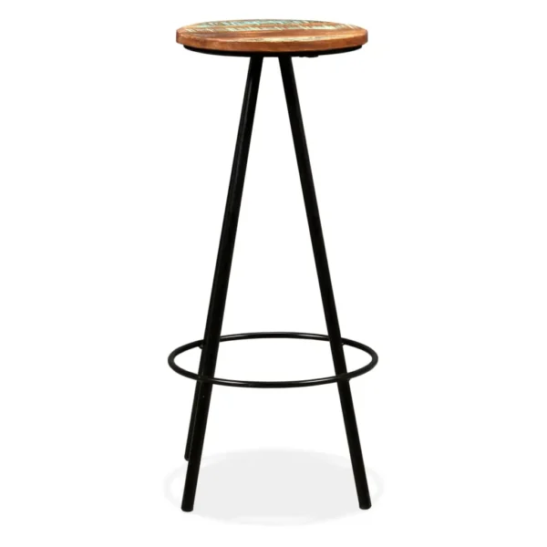 Bar Stool Set of 4 Varied Reclaimed Wood Standard Industrial - Image 12