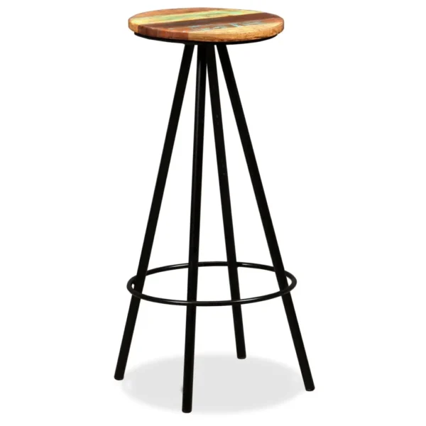 Bar Stool Set of 4 Varied Reclaimed Wood Standard Industrial - Image 19