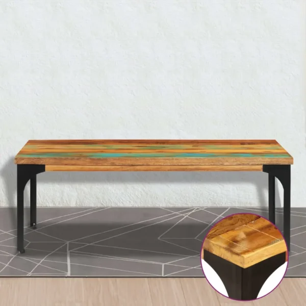 Coffee Table Multicolor Solid reclaimed wood 39.4x23.6x13.8 in - Image 20