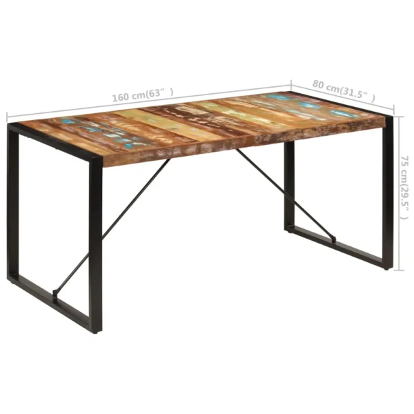 Dining Table Unique due to reclaimed wood (multicoloured) - Image 16
