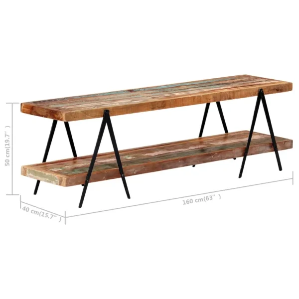 TV Cabinet Various wood tones Reclaimed Wood, Powder-Coated Iron - Image 12
