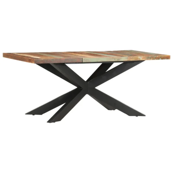  Dining Table Varied wood colors and black legs Reclaimed wood - Image 10