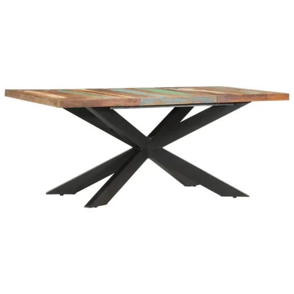  Dining Table Varied wood colors and black legs Reclaimed wood - Image 14