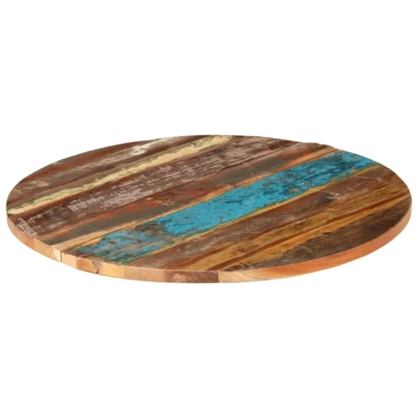 vidaXL Table Top Multicolour Solid reclaimed wood 31.5 in Diameter - Image 21