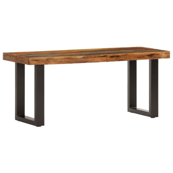 vidaXL Bench Brown and black Solid reclaimed wood, powder-coated steel - Image 19