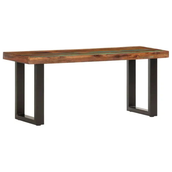 vidaXL Bench Brown and black Solid reclaimed wood, powder-coated steel - Image 20