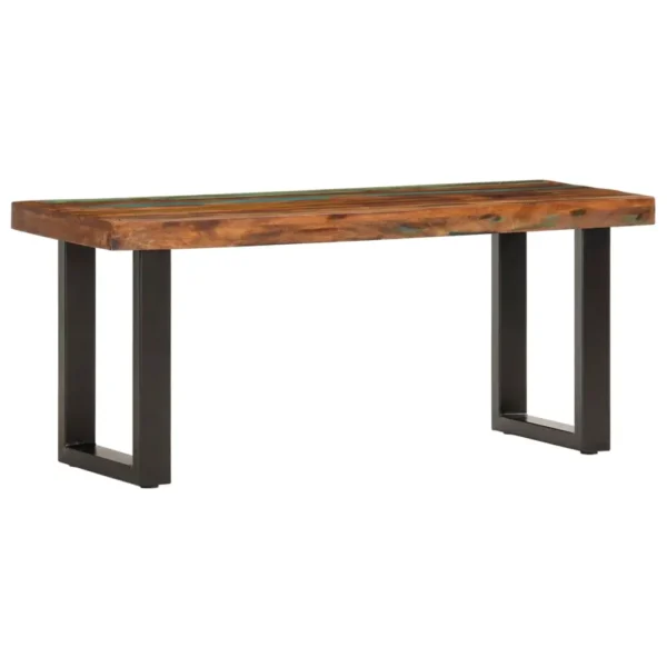 vidaXL Bench Brown and black Solid reclaimed wood, powder-coated steel - Image 21