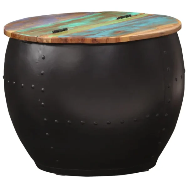vidaXL Coffee Table Multicolour Solid Reclaimed Wood, Steel 20.9x16.9 in - Image 14